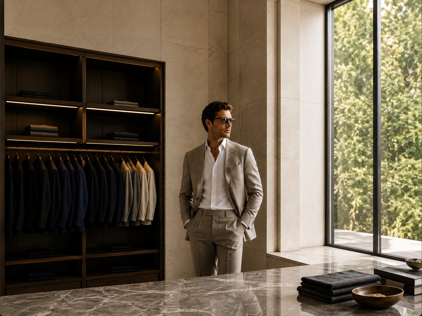 Tailoring shown in a fitting room